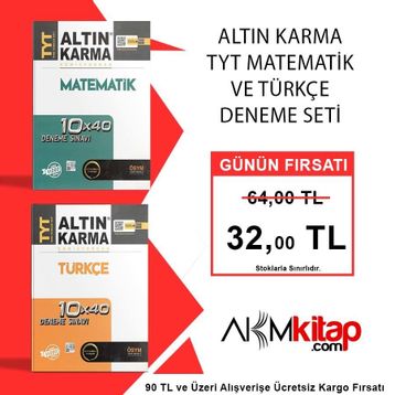 TYT Matematik ve Türkçe Deneme Seti 2 Kitap-Altın Karma