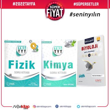 TYT Palme Kimya Üç Dört Beş Fizik Limit Biyoloji Soru Bankası 3 Kitap Set
