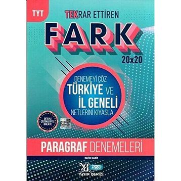 TYT Paragraf Fark 20x20 Tekrar Ettiren Denemeleri-Yayın Denizi Pro Yayınları