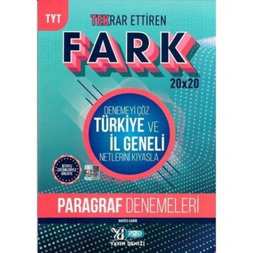 TYT Paragraf Fark 20x20 Tekrar Ettiren Denemeleri-Yayın Denizi Pro Yayınları