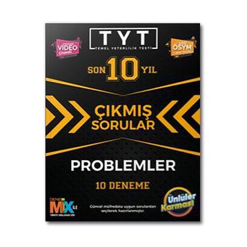 TYT Problemler Çıkmış Sorular Tıpkı Basım 10 Deneme Ünlüler Karması