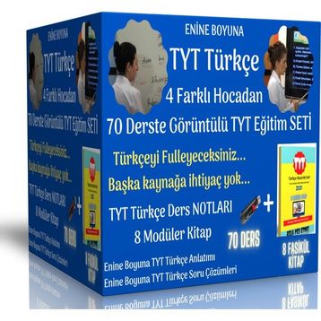 TYT Türkçe Ful Hazırlık Seti 4 Farklı Hocadan 70 Ders ve 8 Fasikül Kitap Enine Boyuna Eğitim