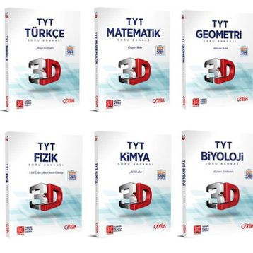 TYT Türkçe Matematik Geometri Fizik Kimya Biyoloji Soru Bankası Fırsat Seti-Çözüm 3D Yayınları
