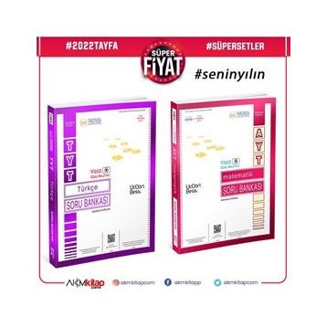 TYT Türkçe ve AYT Matematik Soru Bankası 2 Kitap Set-Üç Dört Beş Yayıncılık