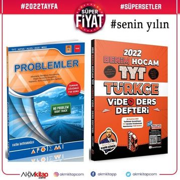 TYT Türkçe Video Ders Notları ve Apotemi Problemler Soru Bankası 2 Kitap Set-Benim Hocam Yayınları