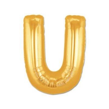 U Harf Altın Renk 100 cm Folyo Balon