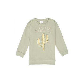 U.S. Polo Assn. 50240521-VR183 Açık Haki Kız Çocuk Sweatshirt