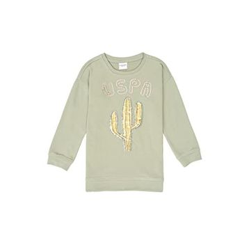 U.S. Polo Assn. 50240521-VR183 Açık Haki Kız Çocuk Sweatshirt