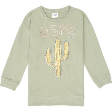 U.S. Polo Assn. 50240521-VR183 Açık Haki Kız Çocuk Sweatshirt