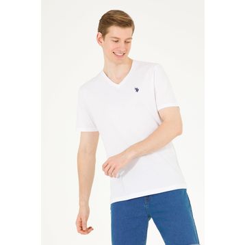 U.S. Polo Assn. 50247371 Beyaz Polo Yaka Erkek T-shirt