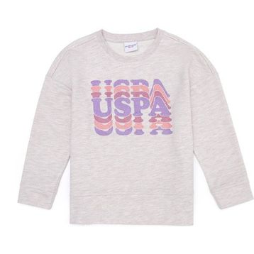 U.S. Polo Assn. 50253326-VR156 Bej Melanj Kız Çocuk Sweatshirt
