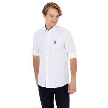 U.S. Polo Assn. 50262491-VR013 Beyaz Erkek Gömlek