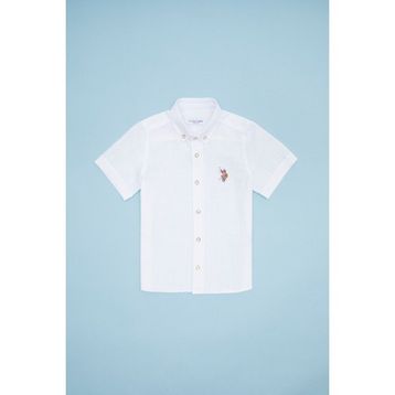 U.S. Polo Assn. 50262967-VR013 Basic Kısa Kollu Beyaz Erkek Çocuk Gömlek