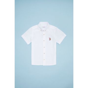 U.S. Polo Assn. 50262967-VR013 Basic Kısa Kollu Beyaz Erkek Çocuk Gömlek