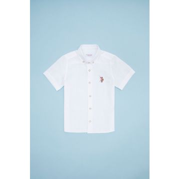 U.S. Polo Assn. 50262967-VR013 Basic Kısa Kollu Beyaz Erkek Çocuk Gömlek