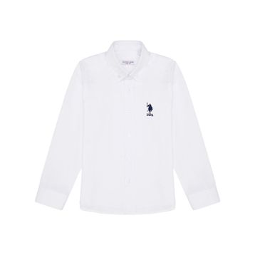 U.S. Polo Assn. 50266085-VR013 Erkek Çocuk Beyaz Basic Gömlek