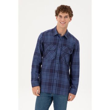 U.S. Polo Assn. 50290276-VR028 İndigo Uzun Kollu Erkek Gömlek