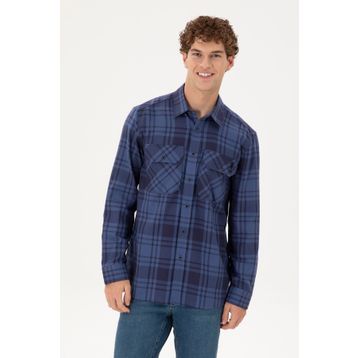 U.S. Polo Assn. 50290276-VR028 İndigo Uzun Kollu Erkek Gömlek