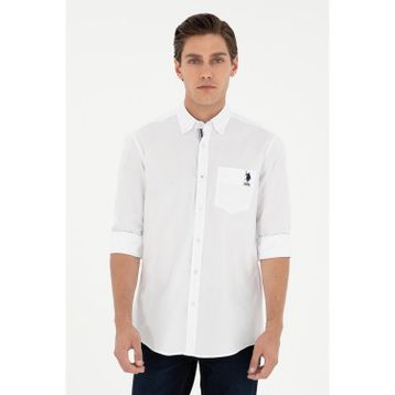 U.S. Polo Assn. 50291237-VR013 Beyaz Uzun Kollu Erkek Gömlek