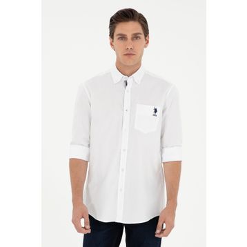 U.S. Polo Assn. 50291237-VR013 Beyaz Uzun Kollu Erkek Gömlek