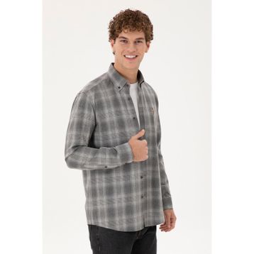 U.S. Polo Assn. 50291383-VR024 Gri Uzun Kollu Erkek Gömlek