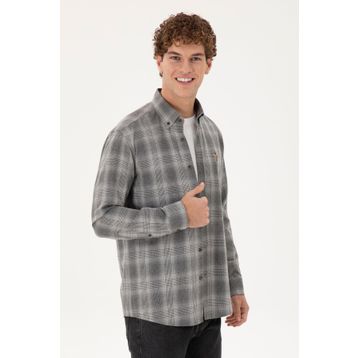 U.S. Polo Assn. 50291383-VR024 Gri Uzun Kollu Erkek Gömlek