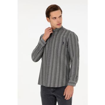U.S. Polo Assn. 50293467-VR024 Gri Uzun Kollu Erkek Gömlek