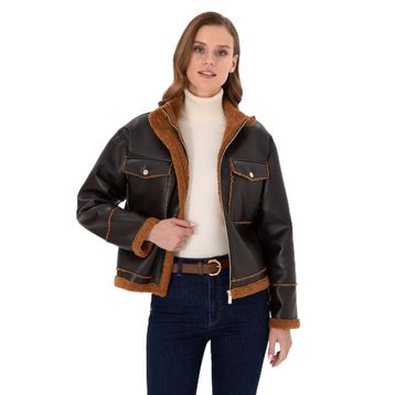 U.S. Polo Assn. 50297229-400 Kahverengi Kadın Mont