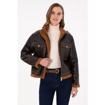 U.S. Polo Assn. 50297229-400 Kahverengi Kadın Mont