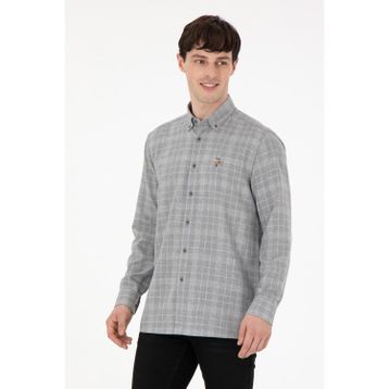 U.S. Polo Assn. 50297403-VR024 Gri Uzun Kollu Erkek Gömlek