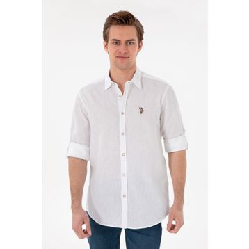 U.S. Polo Assn. 50297868-VR013015 Beyaz Uzun Kollu Basic Erkek Gömlek