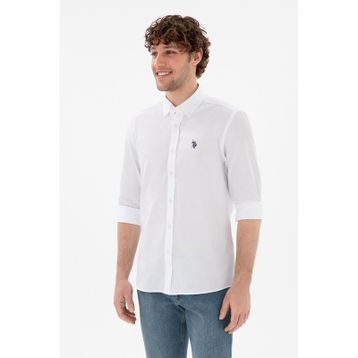 U.S. Polo Assn. 50306338-VR013 Beyaz Uzun Kollu Basic Erkek Gömlek