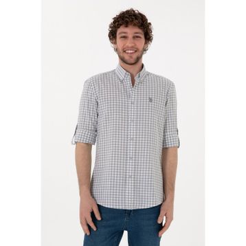U.S. Polo Assn. 50306367-VR024 Gri Uzun Kollu Erkek Gömlek