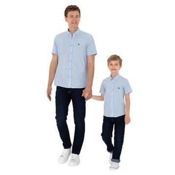 U.S. Polo Assn. 50306567-VR003 Açık Mavi Kısa Kollu Erkek Çocuk Gömlek