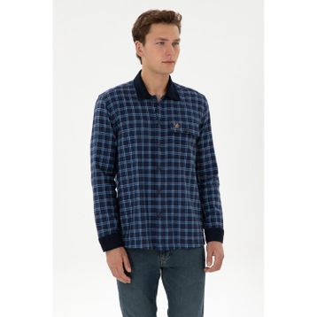 U.S. Polo Assn. 50316574-VR028 İndigo Ekoseli Uzun Kollu Erkek Gömlek