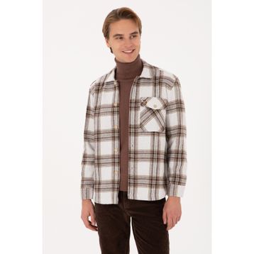 U.S. Polo Assn. 50316599-VR027 Haki Ekoseli Uzun Kollu Erkek Gömlek