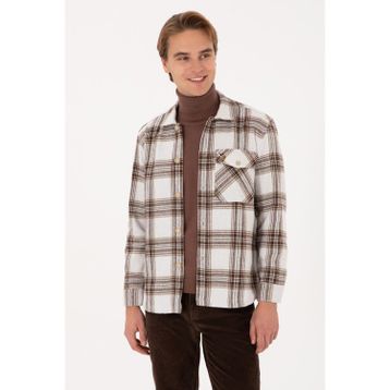 U.S. Polo Assn. 50316599-VR027 Haki Ekoseli Uzun Kollu Erkek Gömlek