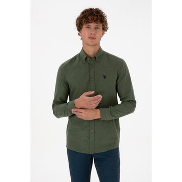 U.S. Polo Assn. 50316721-VR027 Haki Uzun Kollu Basic Erkek Gömlek