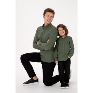 U.S. Polo Assn. 50316721-VR027 Haki Uzun Kollu Basic Erkek Gömlek