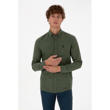 U.S. Polo Assn. 50316721-VR027 Haki Uzun Kollu Basic Erkek Gömlek