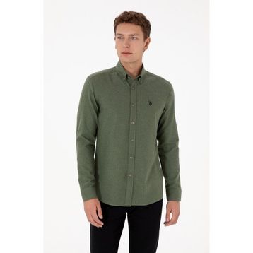 U.S. Polo Assn. 50316721-VR027 Haki Uzun Kollu Basic Erkek Gömlek