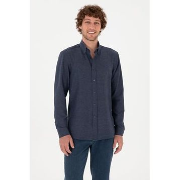 U.S. Polo Assn. 50316723-VR028 İndigo Basic Uzun Kollu Erkek Gömlek