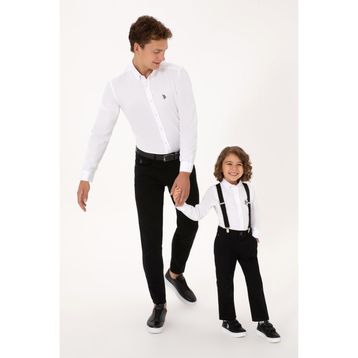 U.S. Polo Assn. 50316801-VR013 Beyaz Erkek Çocuk Gömlek