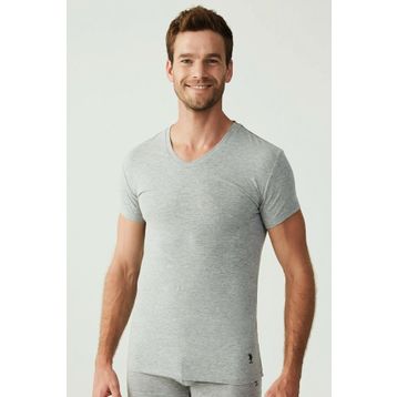 U.S. Polo Assn. 80194 Kısa Kol V Yaka 2'li Gri Melanj Erkek Atlet