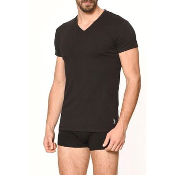 U.S. Polo Assn. 80194 Kısa Kol V Yaka 2'li Siyah Erkek Atlet