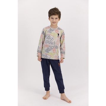 U.S. Polo Assn. Bej Melanj Erkek Çocuk Pijama Takımı