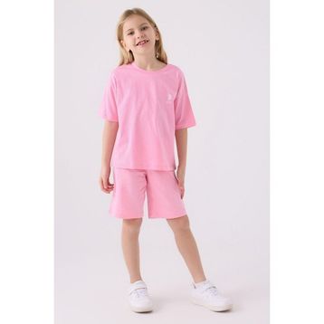 U.S. Polo Assn Bermuda 4 - 5 Yaş - Pembe Kız Çocuk Pijama Takımı