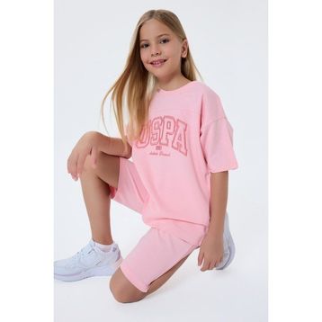 U.S. Polo Assn Bermuda 4 - 5 Yaş - Pembe Kız Çocuk Pijama Takımı