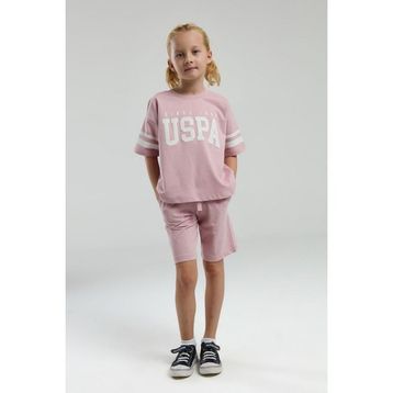 U.S. Polo Assn Bermuda 5 - 6 Yaş - Pembe Kız Çocuk Pijama Takımı