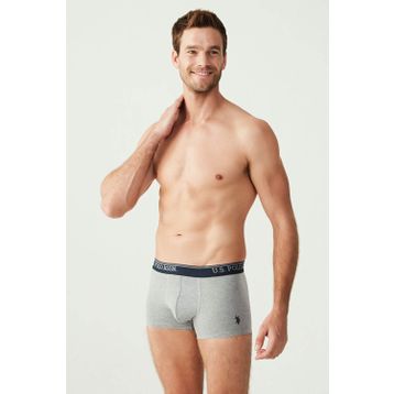 U.S. Polo Assn. Erkek Saks Lacivert Sarı 3'lü Boxer